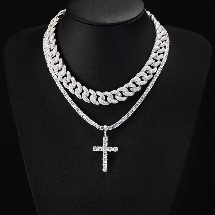 Certified VVS1 D Moissanite Cross Pendant – 925 Sterling Silver Jewelry