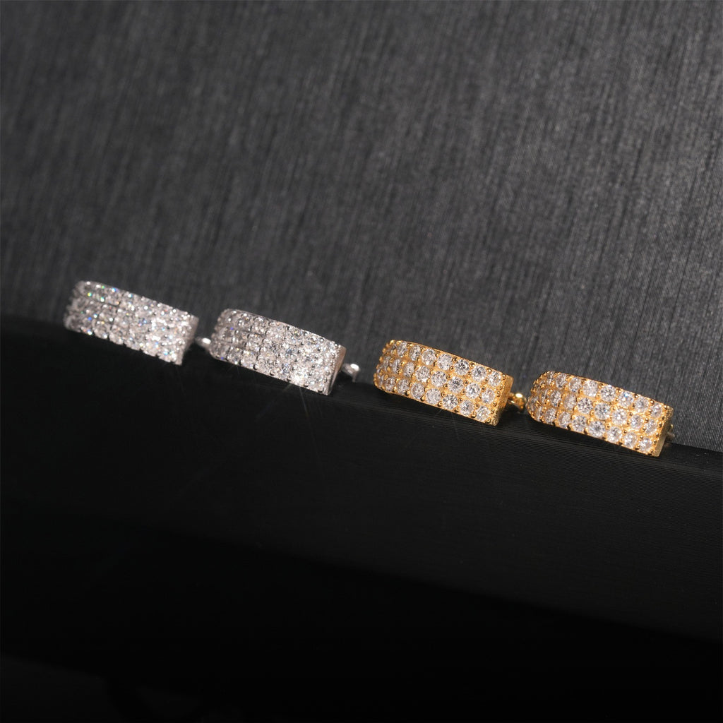Pavé Moissanite Hoop Earrings - 925 Sterling Silver