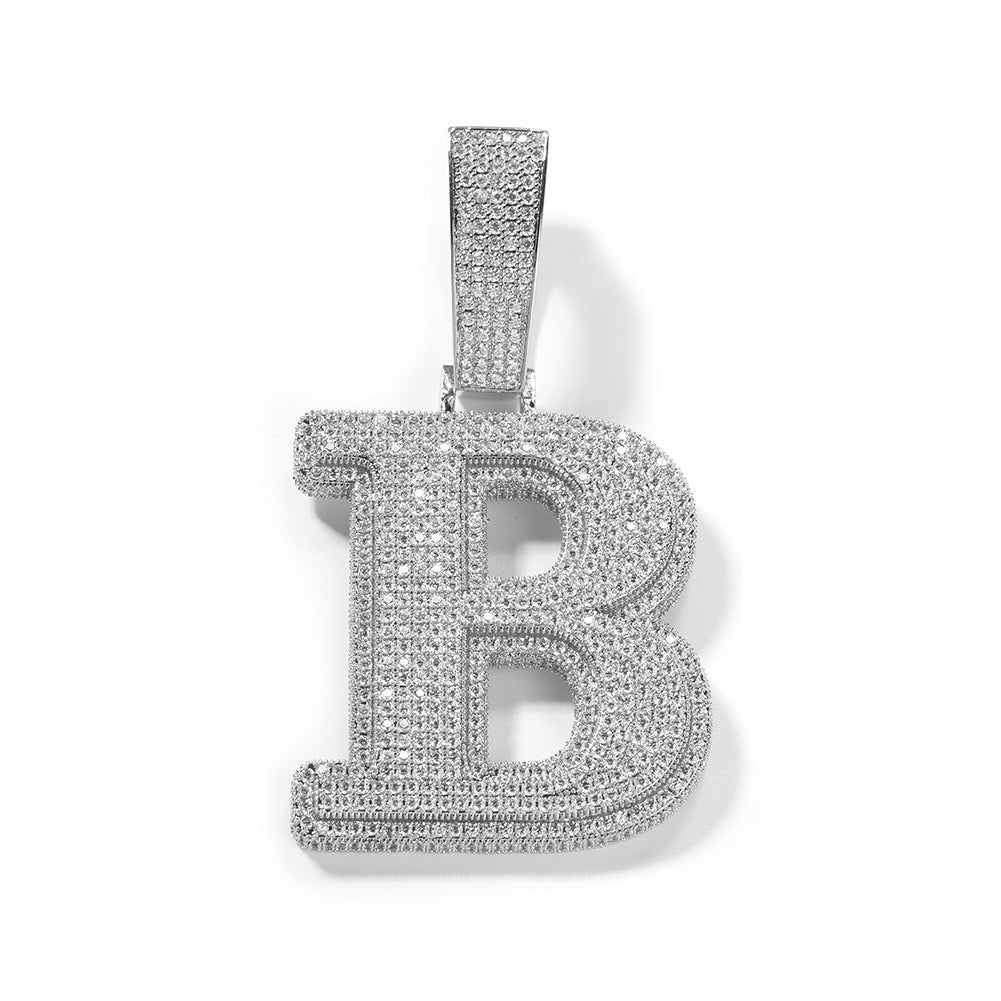 Iced Out Initial Number Pendant- Miles Jewellery
