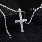 Certified VVS1 D Moissanite Cross Pendant – 925 Sterling Silver Jewelry