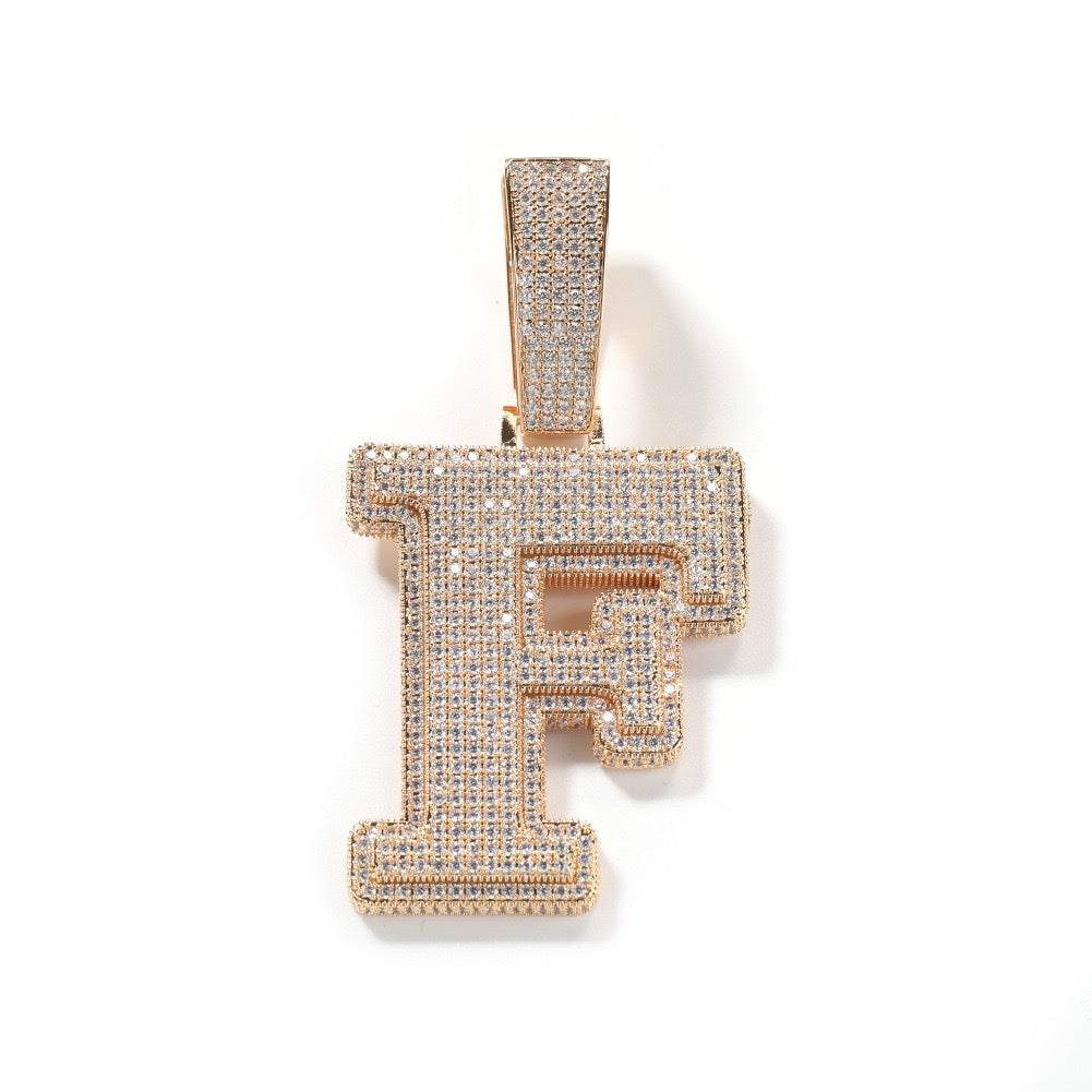 Iced Out Initial Number Pendant- Miles Jewellery