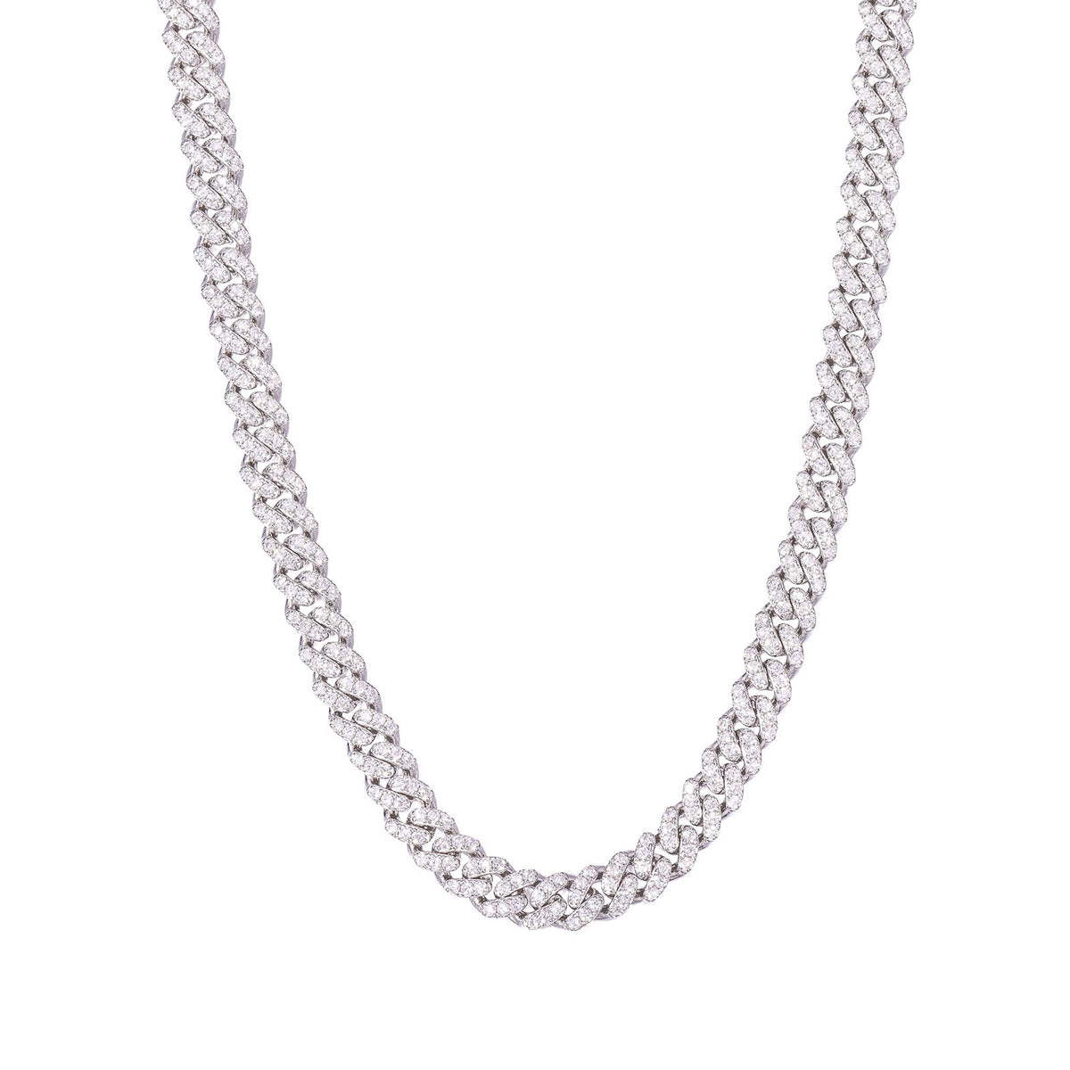8mm moissanite cuban chain with white background