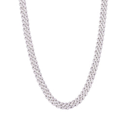 8mm moissanite cuban chain with white background