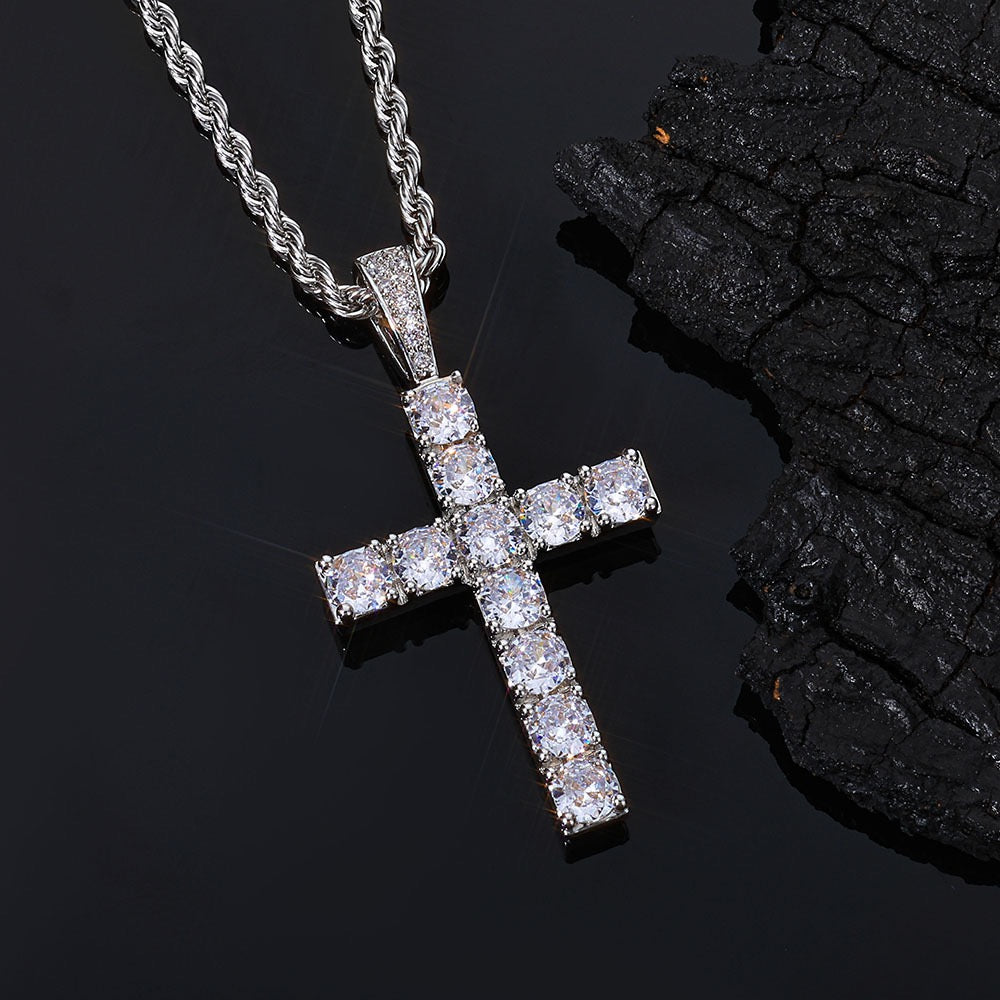 Iced Out Large Cross Pendant- Miles Jewellery