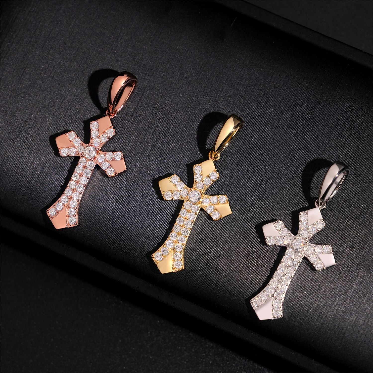Moissanite Iced Out Cross Pendant - 925 Sterling Silver — product image 7