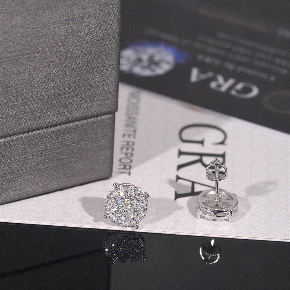 9.8mm Ice Crystal Moissanite Stud Earrings product image 5