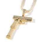 Iced Out Pistol Pendant