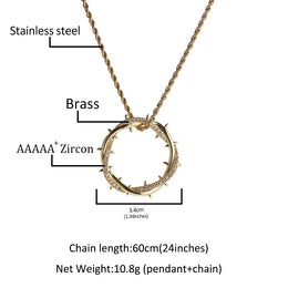 Thorn Crown Pendant Necklace With Rope Chain- Miles Jewellery