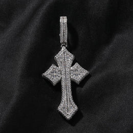 Iced Cross Pendant with Baguette Zircon Stones — product image 9