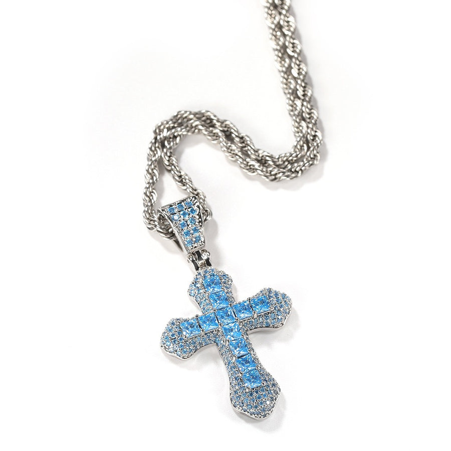 Iced Color Cross Pendant - Hip Hop Jewelry- Miles Jewellery