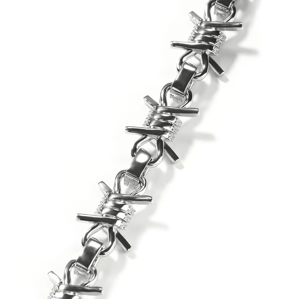 Iced Barbed Wire Chain jewelry detail view 13