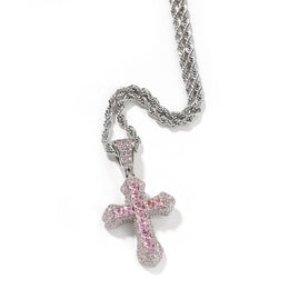 Iced Color Cross Pendant - Hip Hop Jewelry- Miles Jewellery