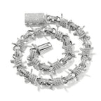 Iced Barbed Wire Chain Necklace
