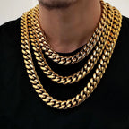 6-18mm Miami Stainless Steel Cuban Link Chain Bracelet Necklace