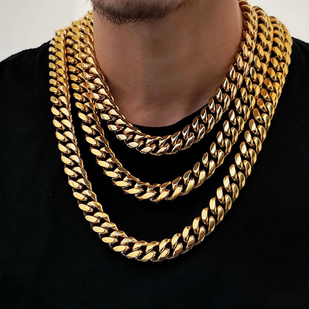 6-18mm Miami Stainless Steel Cuban Link necklace product view 22