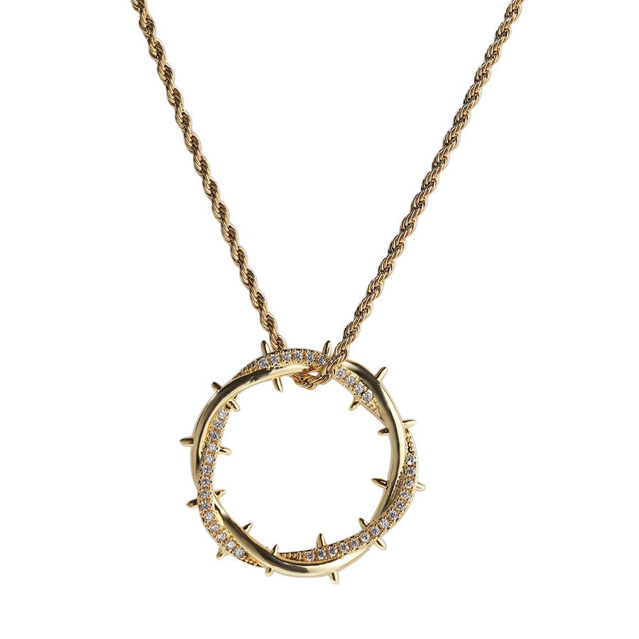 Thorn Crown Pendant Necklace With Rope Chain- Miles Jewellery