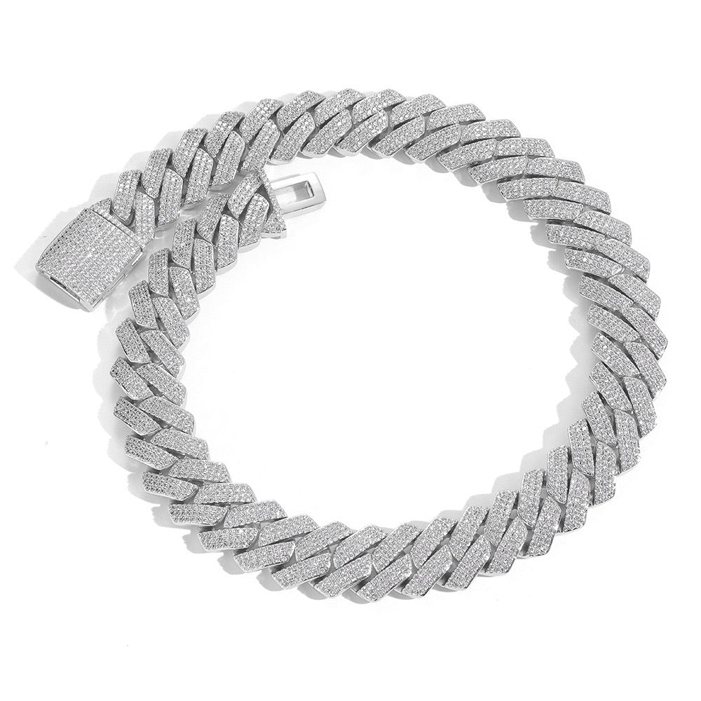 20mm Iced Cuban Chain – 3 Row CZ product image 1