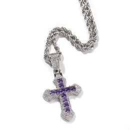 Iced Color Cross Pendant - Hip Hop Jewelry- Miles Jewellery