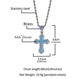 Iced Color Cross Pendant - Hip Hop Jewelry- Miles Jewellery