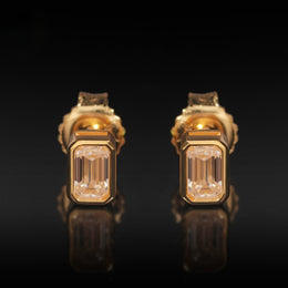 0.5ct Emerald Cut Moissanite Stud Earrings - 925 Sterling Silver — product image 7