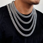 6-18mm Miami Stainless Steel Cuban Link Chain Bracelet Necklace