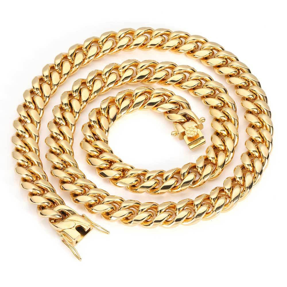 6-18mm Miami Stainless Steel Cuban Link necklace product view 14