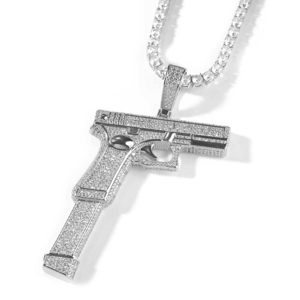 Iced Out Pistol Pendant