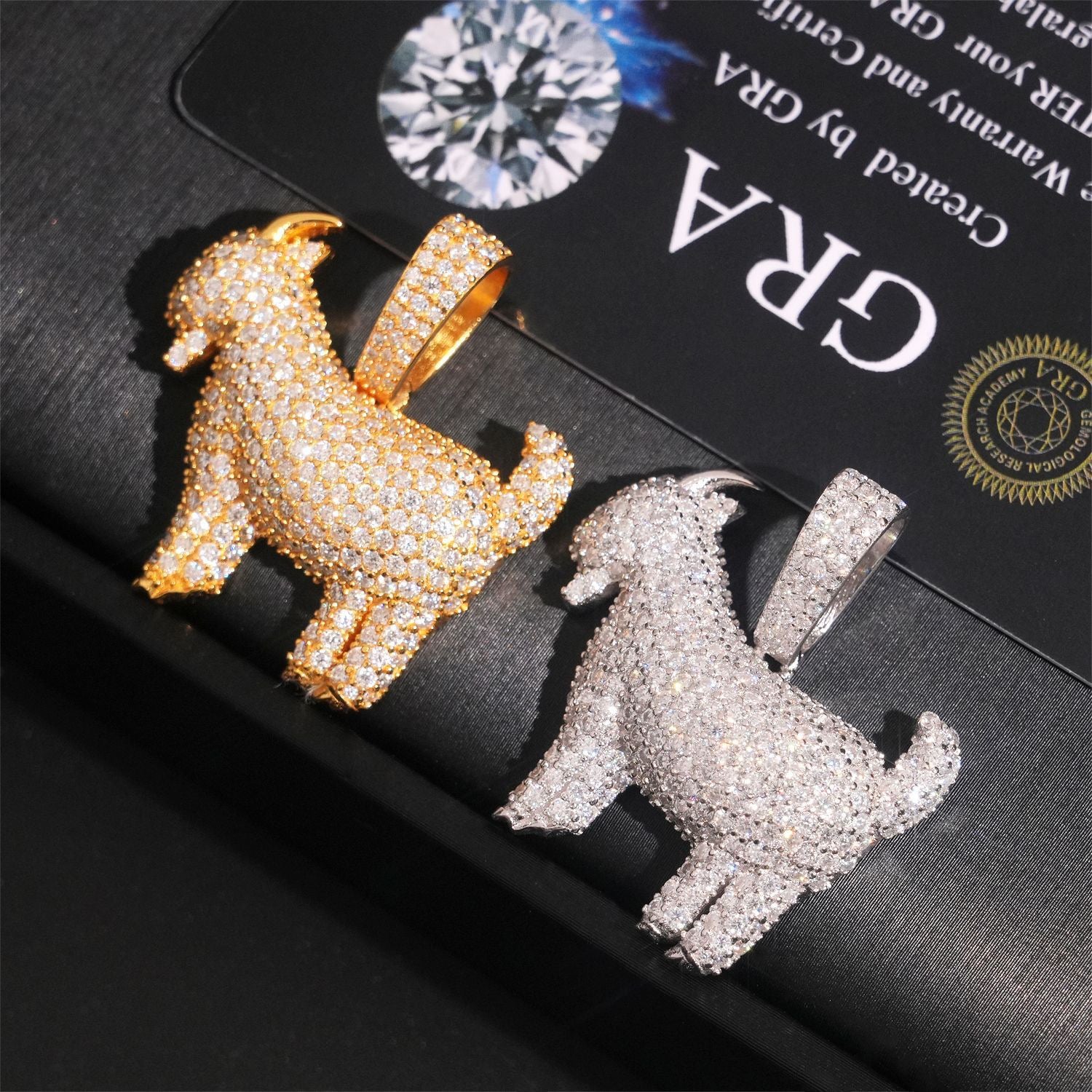 Iced Moissanite Goat Pendant – 925 Sterling Silver — product image 3