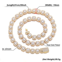 10/12mm Iced Out Halo Tennis jewelry detail view 12