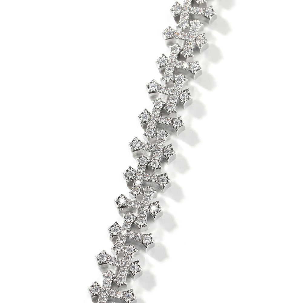 11.5mm Iced Out Cross Cuban Chain
