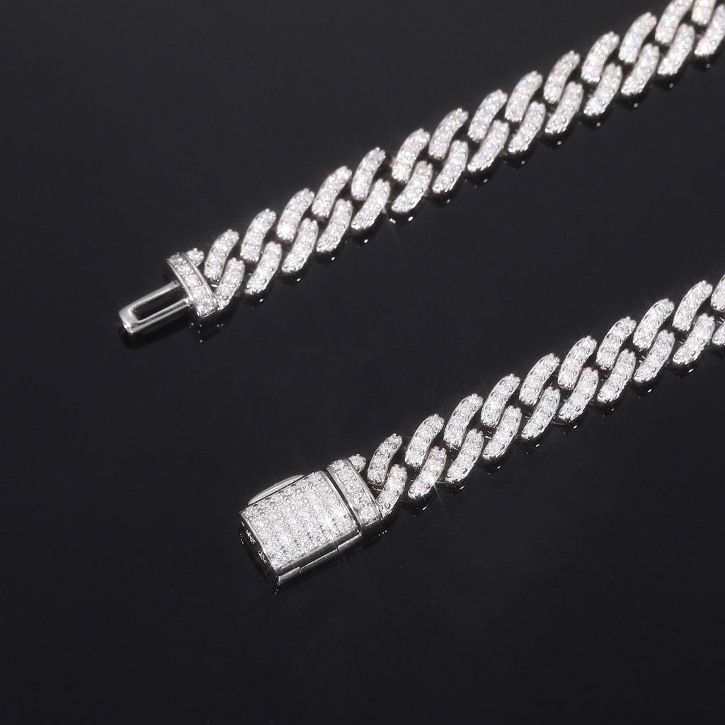 6mm VVS1 D Moissanite Iced Miami Cuban Chain Necklace- Miles Jewellery