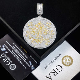 VVS Moissanite Imperial Cross Medallion Pendant - 925 Sterling Silver — product image 11