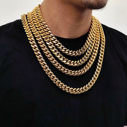 6-18mm Miami Stainless Steel Cuban Link necklace product view 3
