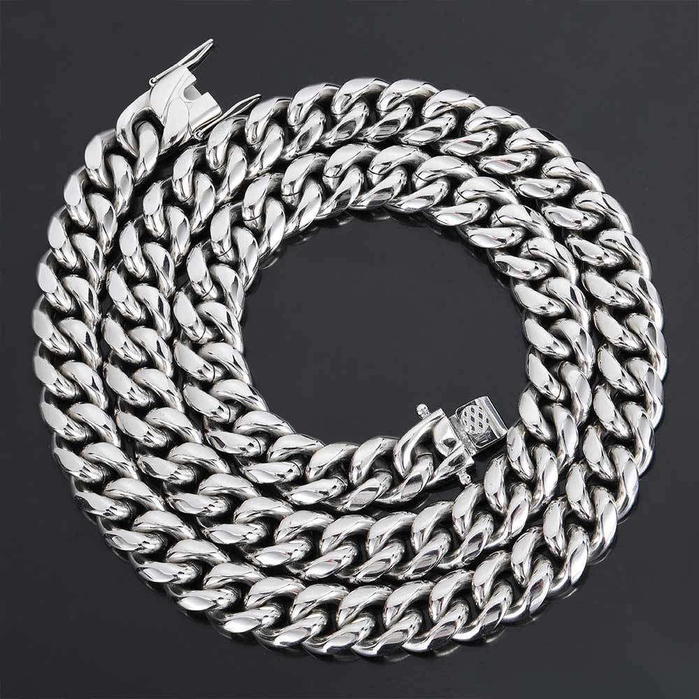 6-18mm Miami Stainless Steel Cuban Link necklace product view 16