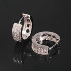 Iced Moissanite Huggie Hoop Earrings 2 Row - 925 Sterling Silver
