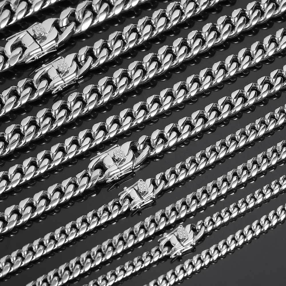 6-18mm Miami Stainless Steel Cuban Link jewelry detail view 12