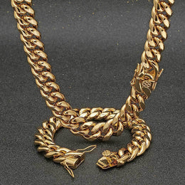 6-18mm Miami Stainless Steel Cuban Link necklace product view 7
