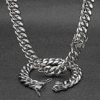 6-18mm Miami Stainless Steel Cuban Link Chain Bracelet Necklace