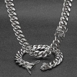6-18mm Miami Stainless Steel Cuban Link necklace product view 6