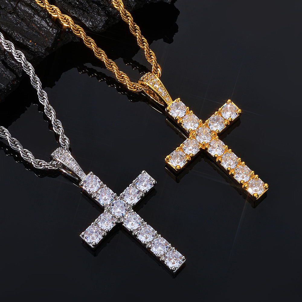 Iced Out Large Cross Pendant- Miles Jewellery