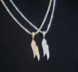 Iced Out Moissanite Angel Wing Pendant - 925 Sterling Silver — product image 3