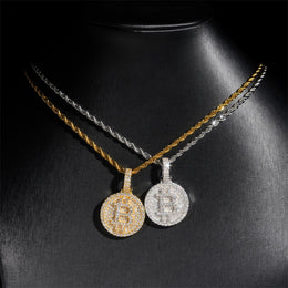 Moissanite Bitcoin Pendant 925 Sterling Silver — product image 3