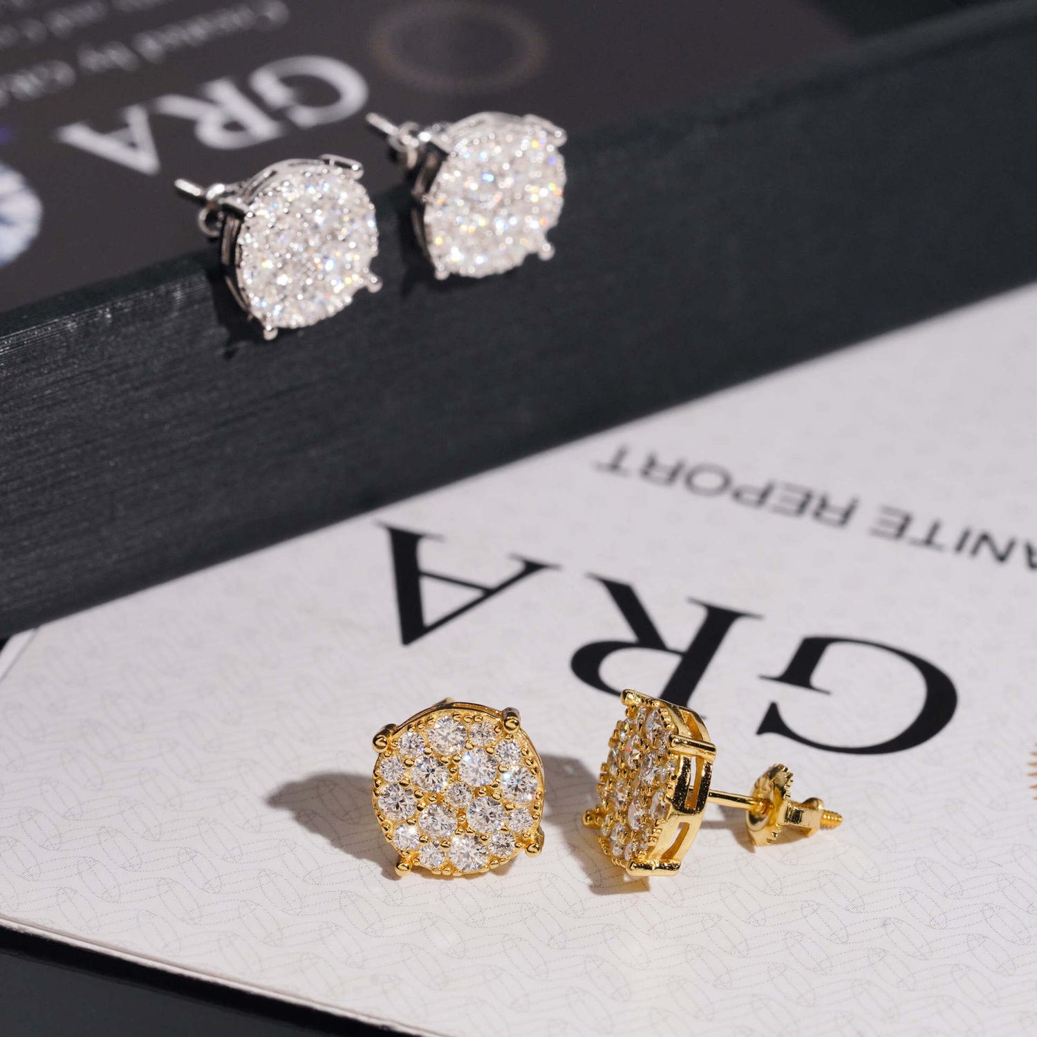 9.8mm Ice Crystal Moissanite Stud Earrings product image 7