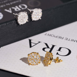 9.8mm Ice Crystal Moissanite Stud Earrings product image 7