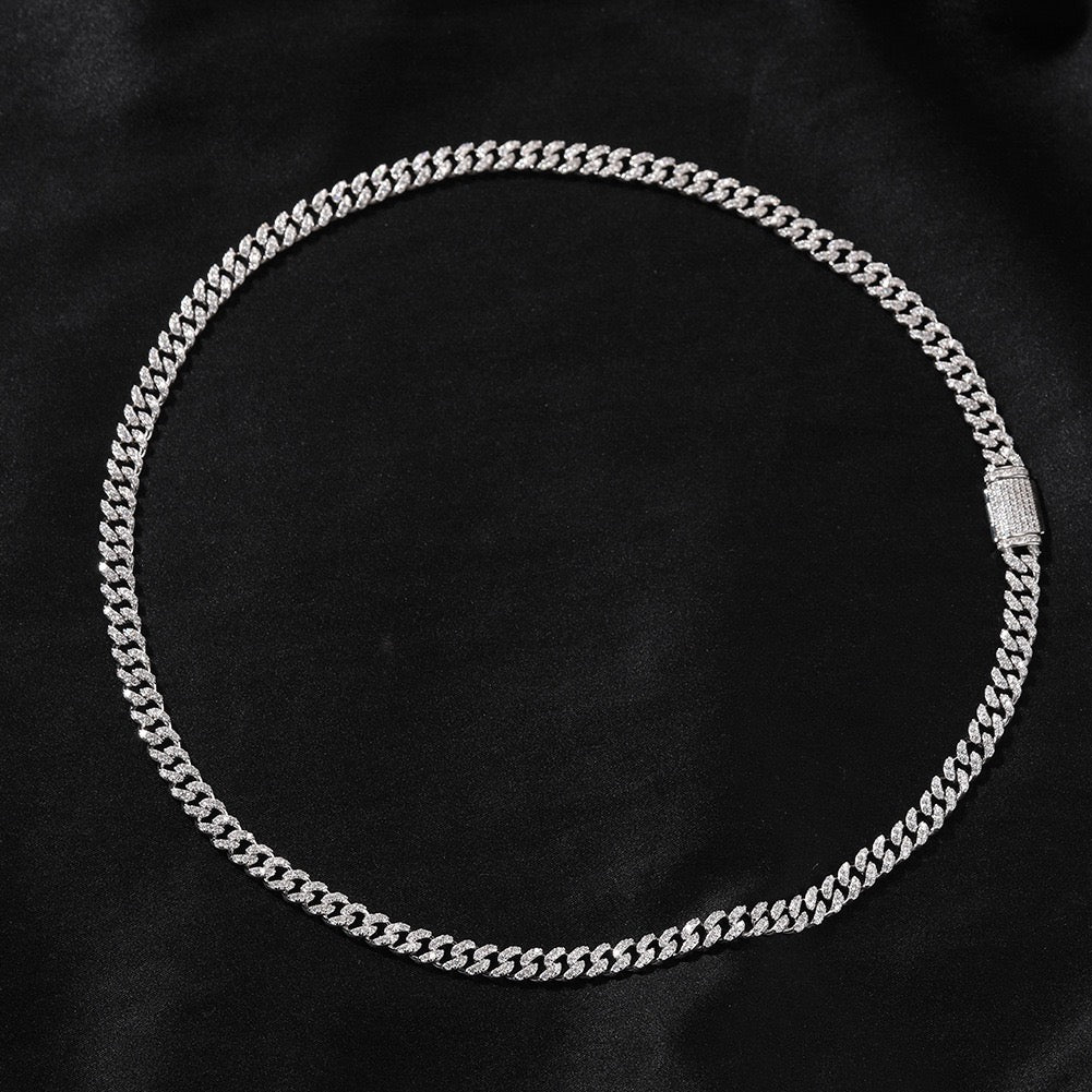 6mm VVS1 D Moissanite Iced Miami Cuban Chain Necklace- Miles Jewellery