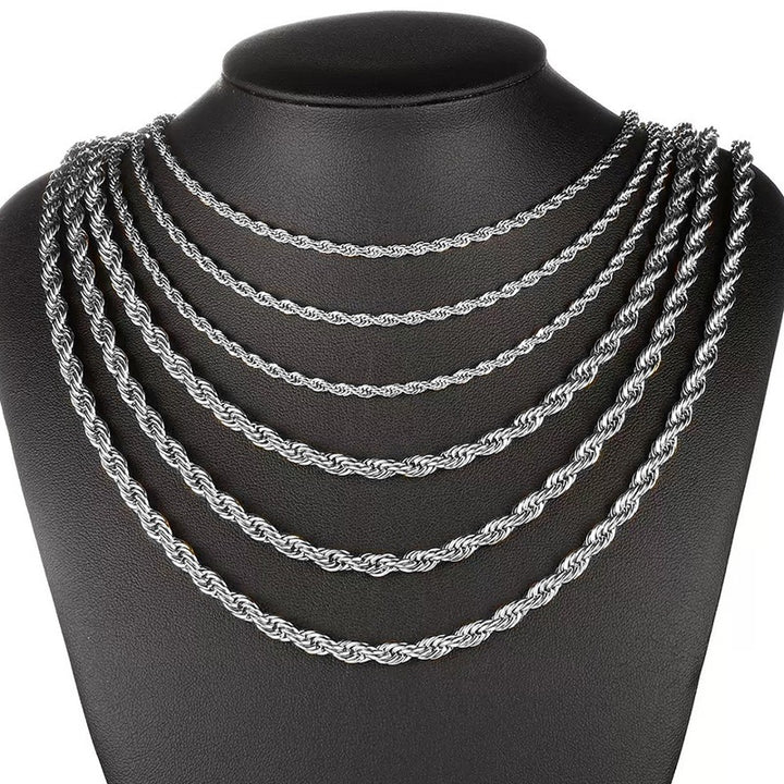 2-5mm Rope Chain Necklace