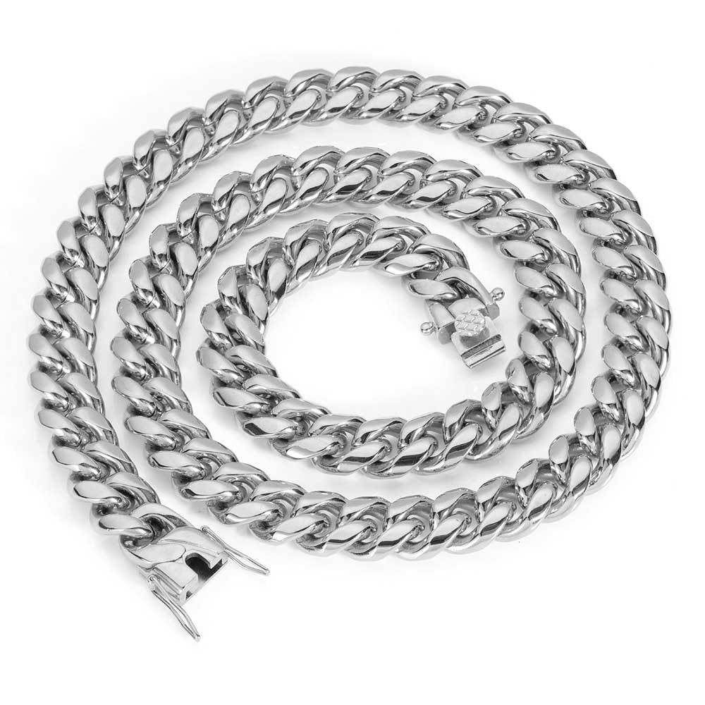 6-18mm Miami Stainless Steel Cuban Link necklace product view 15