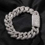 18mm Iced Box Clasp Cuban Chain Necklace