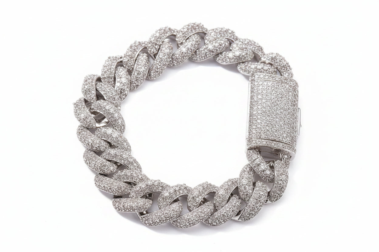 18mm Iced Box Clasp Cuban bracelet product view 13