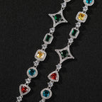 Iced Geometric Color Stone Chain